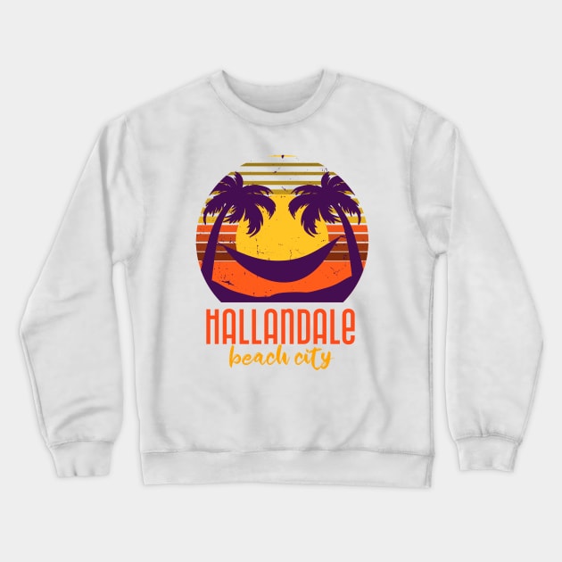 Hallandale Beach City Crewneck Sweatshirt by Be Yourself Tees